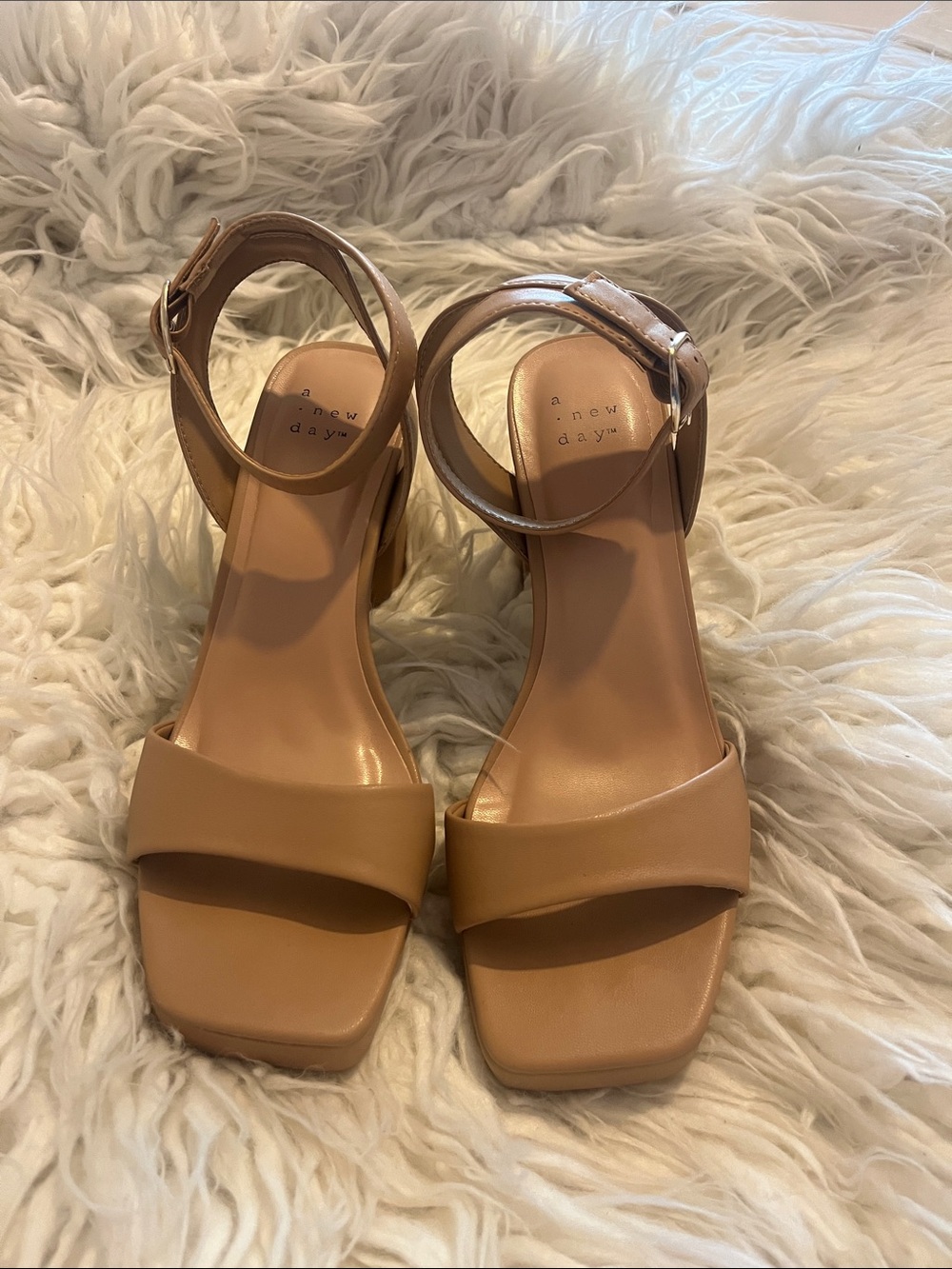 a new day Tan Block Heel Sandals